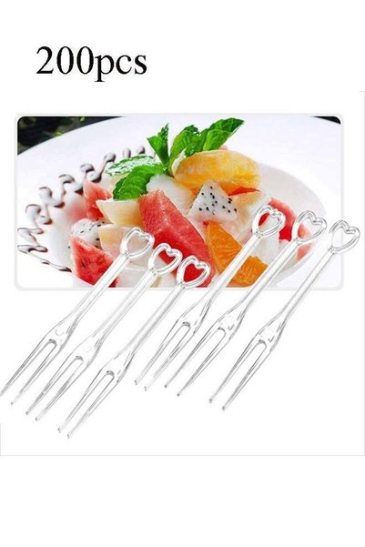 Generic 200 Pieces Disposable Plastic Fruit Forks for Family Party Birthday P...