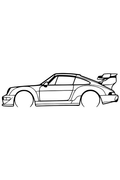 OEM Porsche 911 (964) Carrera Decorație – Siluetă 3D, design auto minimalist
