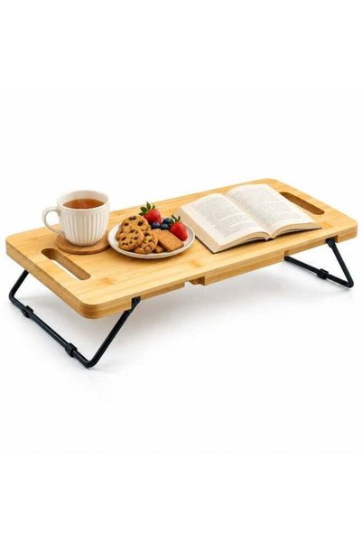 Generic Bamboo Serving Tray with Foldable Legs, Large Charcuterie Board & Bre...