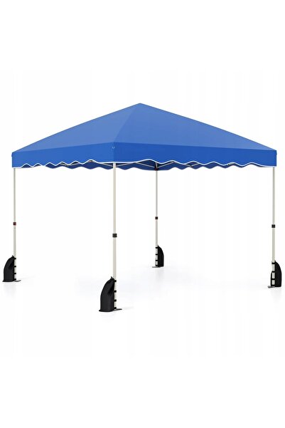 COSTWAY Pavilion de grădină pentru petreceri, albastru, 3x3m