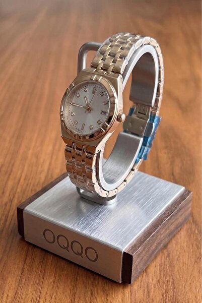 OQQO Calia Gold Cord Gray Stone Dial Women's Wristwatch