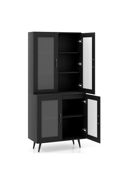 COSTWAY Dulap înalt de bucătărie pe picioare Bufet de bucătărie