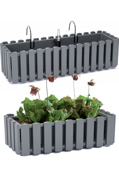 Martom Jardinieră pentru balcon pentru balustradă, ghiveci de flori 58cm cu m...
