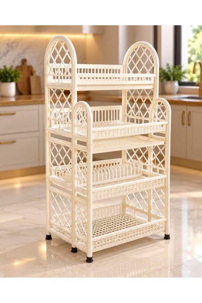 Dove Kitchen Plate Rack with Dish Drying Shelves, Large Capacity Dish Organizer for Plates, Bowls, Cups & Kitchenware