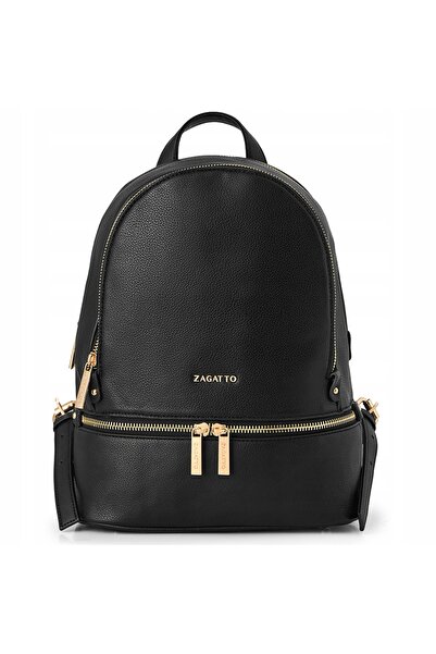 zagatto Rucsac de damă din piele ecologică, urban, elegant, negru