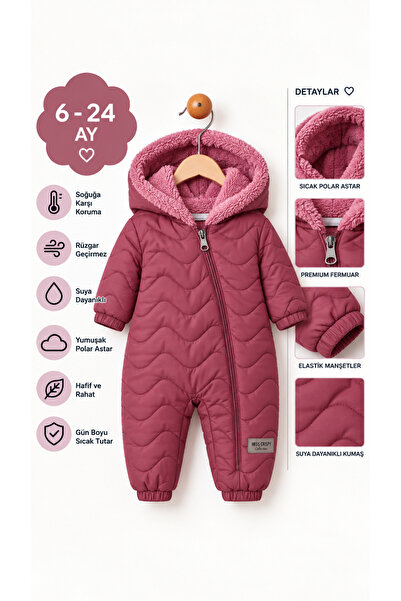 PonçiKids Bebek Kozmonot Tulum Kışlık Astronot Tulum 6-24 Ay Polar Astarlı Rü...