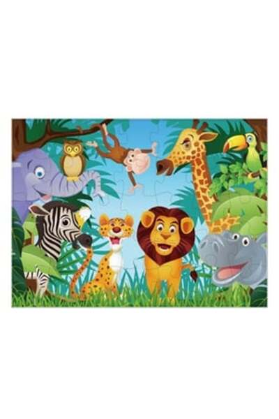 Generic Puzzle cu animale din junglă pentru copii, 35 de piese