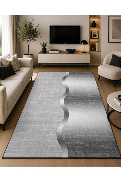 GECE HOME Dijital Baskılı Kaymaz Taban Yıkanabilir Desenli Salon Halısı Mutfa...
