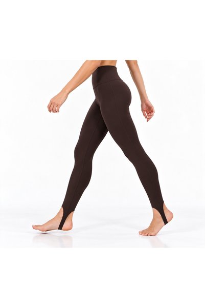 TÜKATO Women's Brown Color Inside Fleece High Waist t Shaping / Sculpting Heeled Winter Ş Fleece-Lined Füzo Leggings