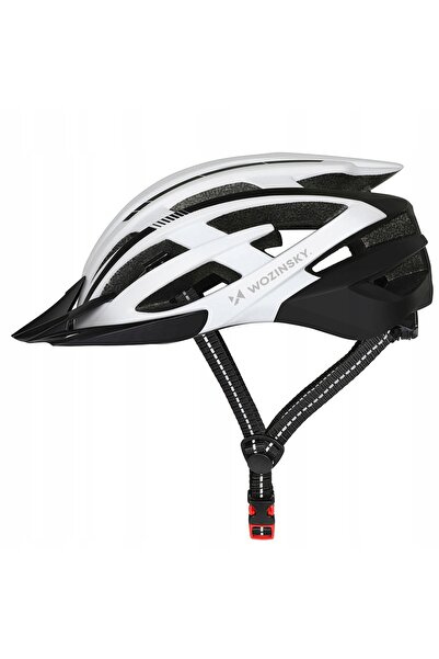 WOZINSKY Cască de bicicletă MTB cu vizor detașabil și lumină spate USB 54-57c...