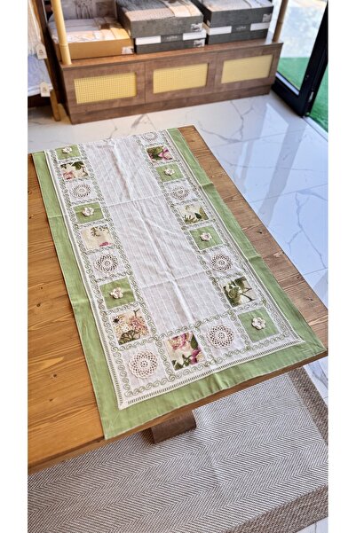 The Lorıen Atelıer Buldan İşi El İşlemeli Kırkyama Dantelli Runner 50x130 cm ...