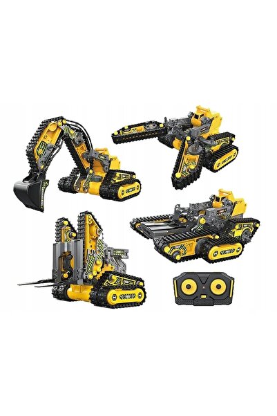 DK Cărămizi 176 El. Kit de asamblare utilaje de construcții 4 în 1 Excavator ...