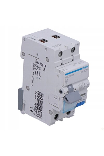 hager Disjunctor diferențial cu element de supracurent C/6KA, 10A, 30mA, 2 poli