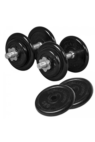 Gorilla Sports Set 2 x gantere, 10 discuri