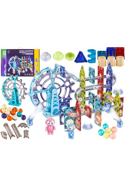 Jokomisiada Blocuri magnetice Magic Ball pistă de coborâre Magnetic 120 piese