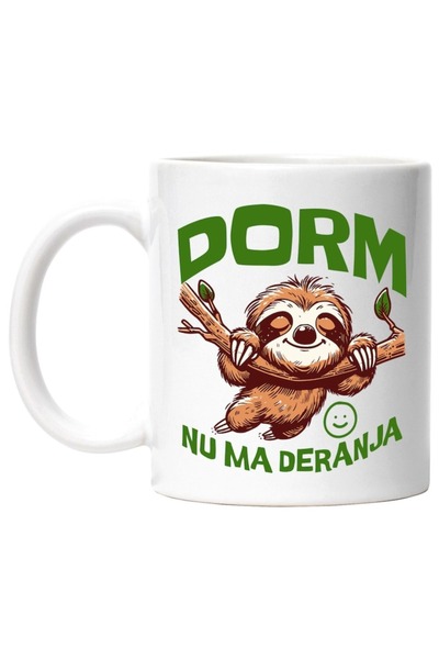 INOVATIX Cana alba personalizata,Animal Lenes Zambet Larg Dorm Nu Ma Deranja ...