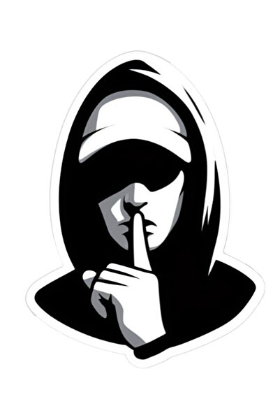 MegaSticker Silent Man Sticker Car, Motorcycle, Helmet, Laptop, Glass Sticker...