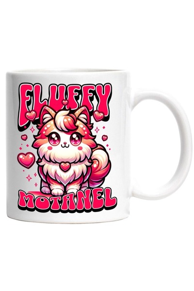INOVATIX Personalized white mug, Fluffy orange lover Fluiffy Motanel, Valenti...