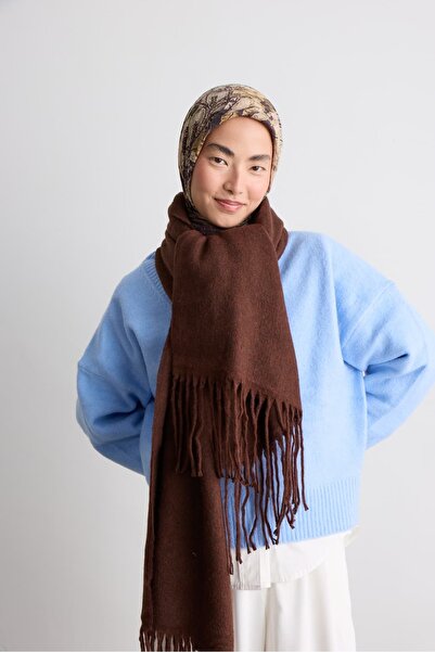 Modakaşmir Classic Tasseled Wide Scarf