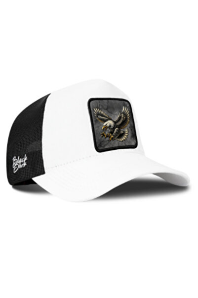 BlackBörk Eagle Logo White-Black Trucker Hat