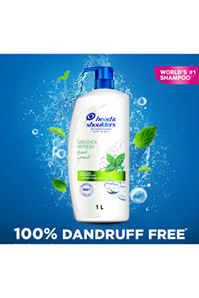 Head & Shoulders شامبو مضاد للقشرة بنكهة المنثول المنعشة، 1 لتر
