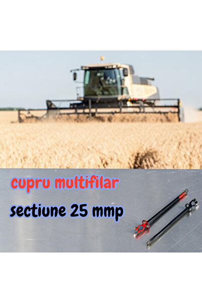 Universal Cabluri baterie,sectiune 25 mmp,borna la un cap.papuc M12 la celalalt,lungme 500 cm+Manusi protectie