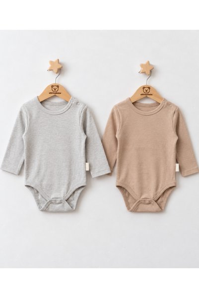 altıntop bebe Unisex Organic Cotton Baby Long Sleeve 2-Piece Bodysuit Set