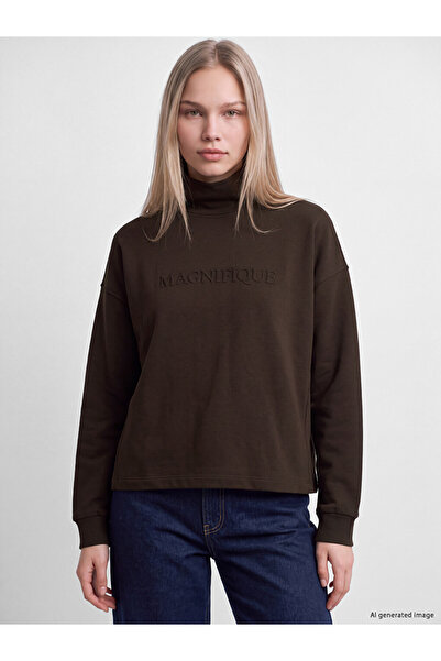 LC Waikiki I Half Fisherman Roba Collar Printed Women's Sweatshirt from Freez...