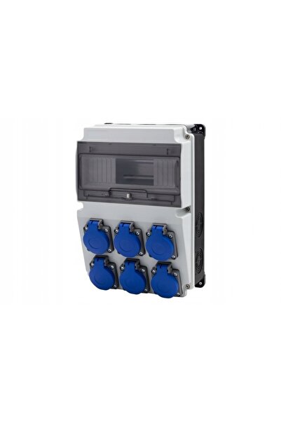 F-ELEKTRO LAGO 10M prelungitor bicolor - 6 prize 230V, 10 module, culori negr...