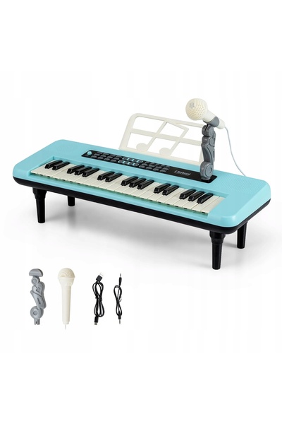 COSTWAY Claviatură cu 37 de clape cu microfon, instrument muzical pentru copii