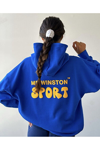 HAI COLLECTİON Women's 3 Thread Sport Text Printed Hoodie – Oversize Hooded M...