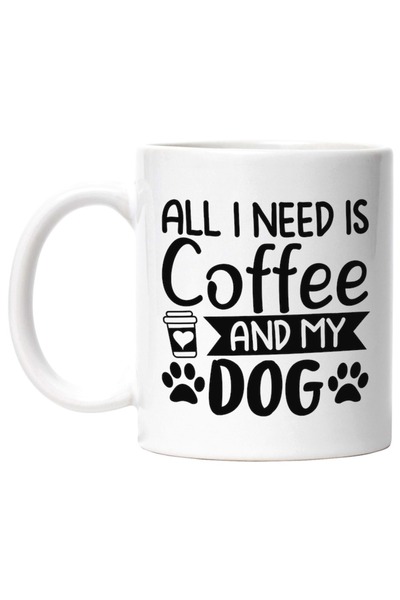 INOVATIX Cana alba personalizata,labute siAll I need is coffee and my dog pen...