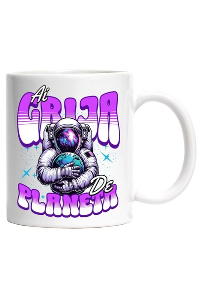 INOVATIX Personalized white mug, Astronaut Space Suit Hug Planet Earth Take C...