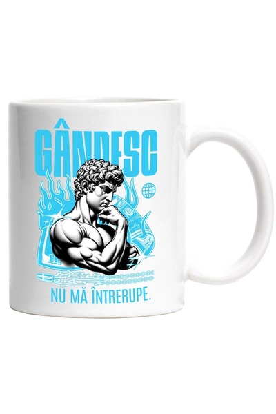 INOVATIX Personalized white mug, Greek Statue Thinking Don't Interrupt Me Mot...