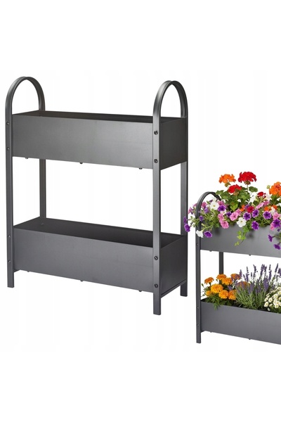 HowHomely Jardinieră metalică pentru flori și plante aromatice 75x60 cm. Pent...