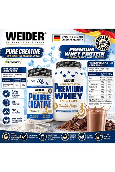 Weider Premium Whey Protein 2300 Gr Pure Creatine Creapure Monohidrat 600 Gra...