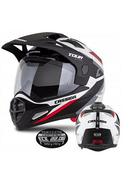 Cassida Cască moto Tour 2 XTRA cu strat anti-aburire pentru Pinlock, interfon...