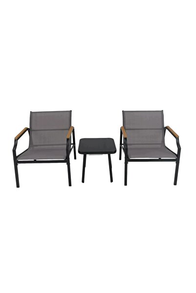 COSTWAY Set de 3 piese Set mobilier de grădină cu 2 scaune și masă, set de ba...