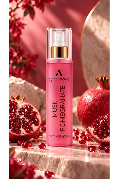 ajwaak company مجموعة عطور للجسم والشعر - 150 مل - Musk Pomegranate