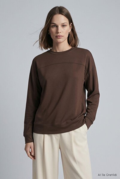 Rays Bisiklet Yaka Tunik 8203A Kahve
