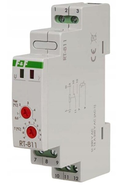 F&F DİZAYN Regulator de temperatură de la -4 la +5 °C, I=16A, 1 modul
