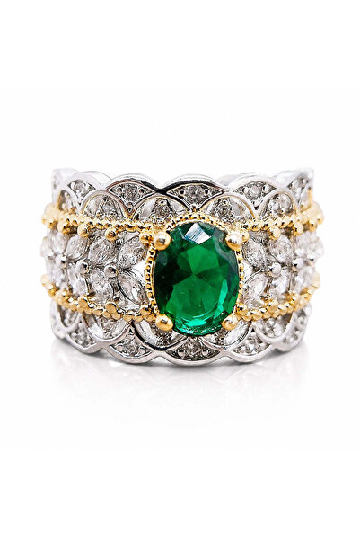 Pursehuit Silver-colored ring, adjustable, with zirconium stones, Nessa C6