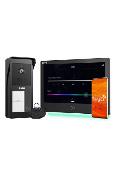 EURA Interfon video cu 2 fire VDP-49A3-2TY Negru Tuya