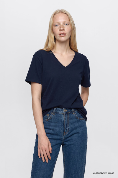 AC&Co / Altınyıldız Classics Navy Blue Premium Cotton Soft Textured Anti-Swea...