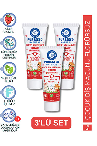 3'LÜ SET - Çocuk Diş Macunu Florürsüz - 3 X 50 ml