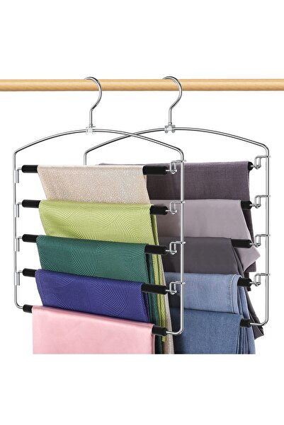 Generic Brand Umeraș pentru pantaloni cu 5 niveluri, Set de 2, 360 °   Umeraș...