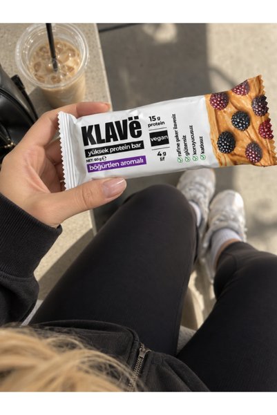 KLAVë High Protein Bar Blackberry Flavored - 60 g X 24 Units - 15g Protein, Vegan and Gluten-Free