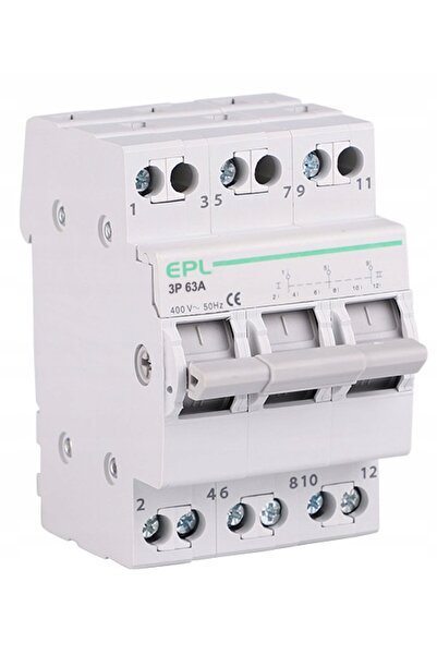 epl Comutator selector rețea-generator 3P 63A 1-0-2