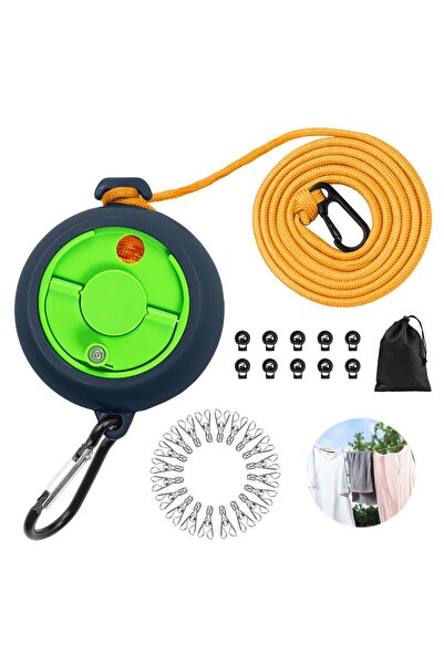Generic Brand Frânghie de rufe retractabilă de 10m, Frânghie de rufe retracta...