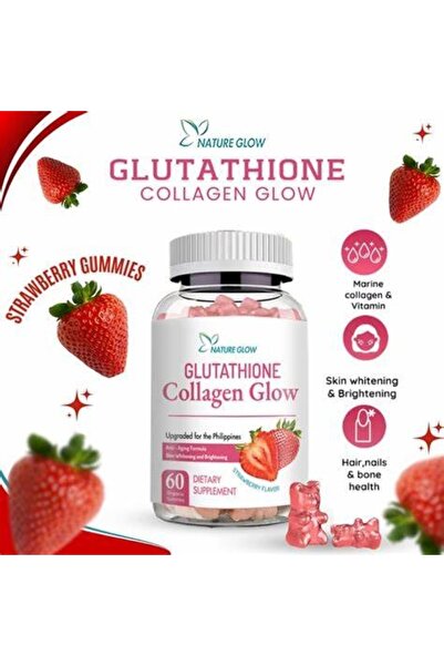 NATUREGLOW علكات الفراولة الطبيعية المتوهجة بالجلوتاثيون والكولاجين